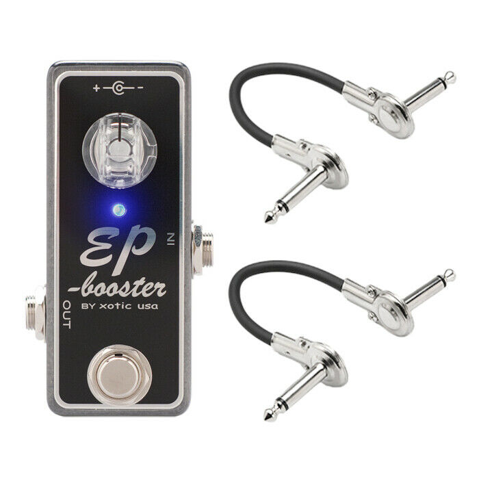 New Xotic EP Booster silver guitar boost pedal, top view