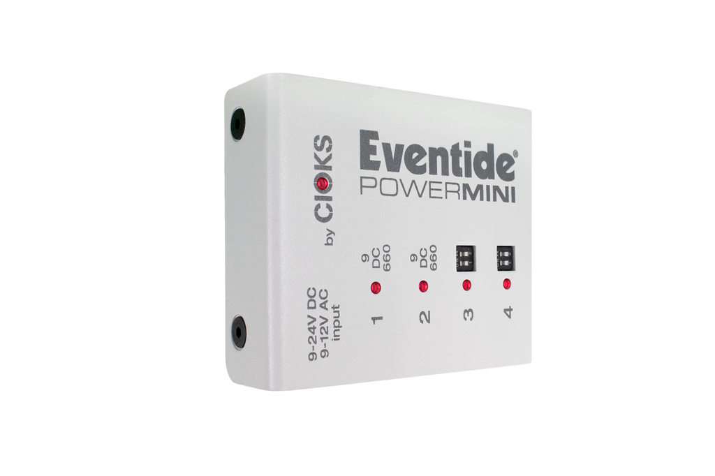 Eventide PowerMini Adapter Kit isolated power supply — mounted on pedalboard