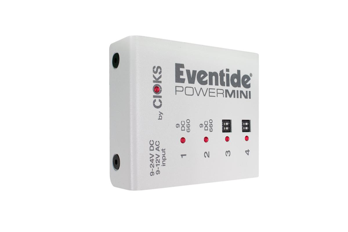 Eventide PowerMini Adapter Kit isolated power supply — mounted on pedalboard