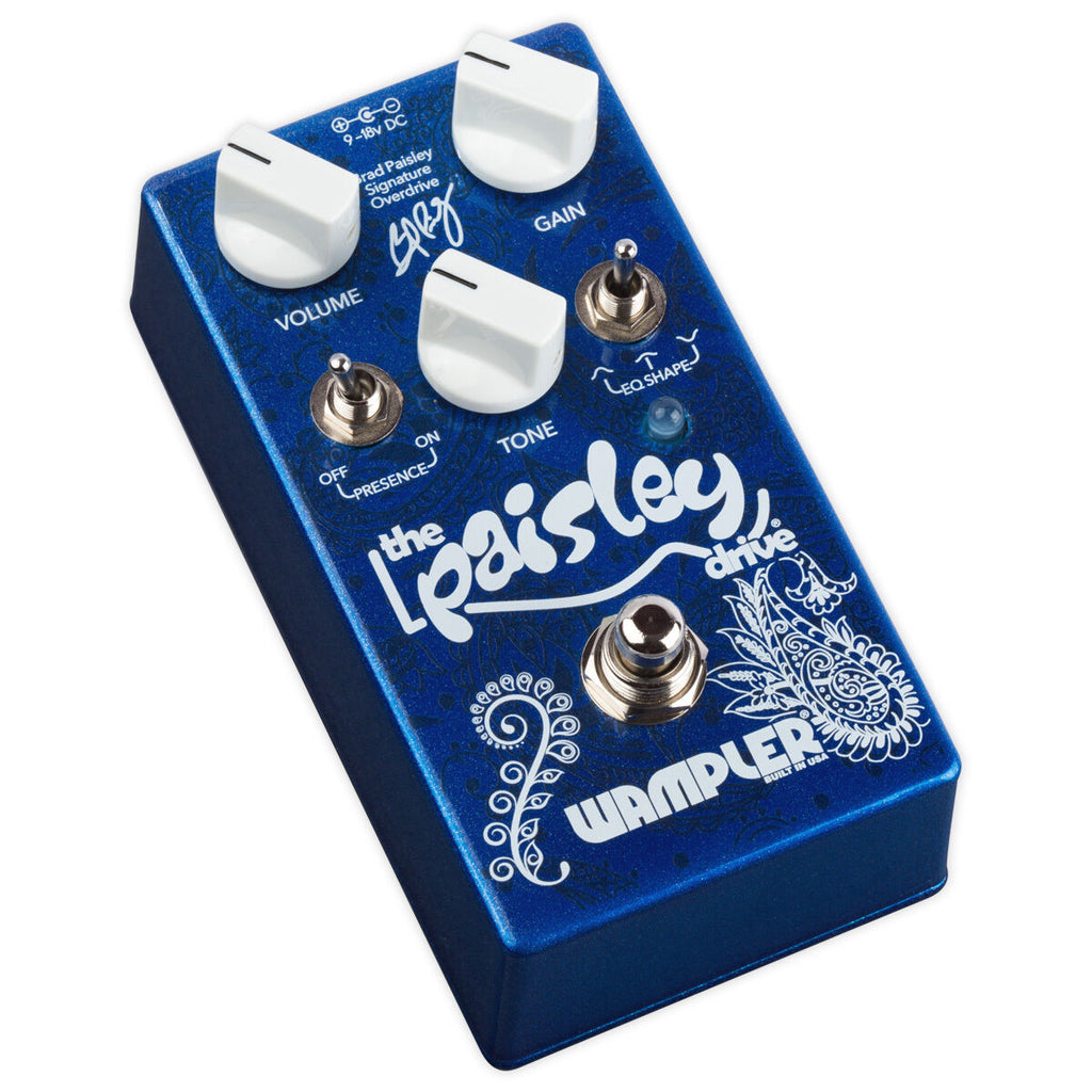 Wampler Paisley Drive — rear view with specifications and Wampler logo