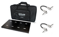 Outlaw Effects Nomad M128 Rechargeable Powered Pedalboard Medium — black board with gig bag and two patch cables