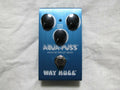 Way Huge Smalls WM71 Mini Aqua-Puss analog delay pedal - blue enclosure, front view with Delay, Feedback and Blend knobs