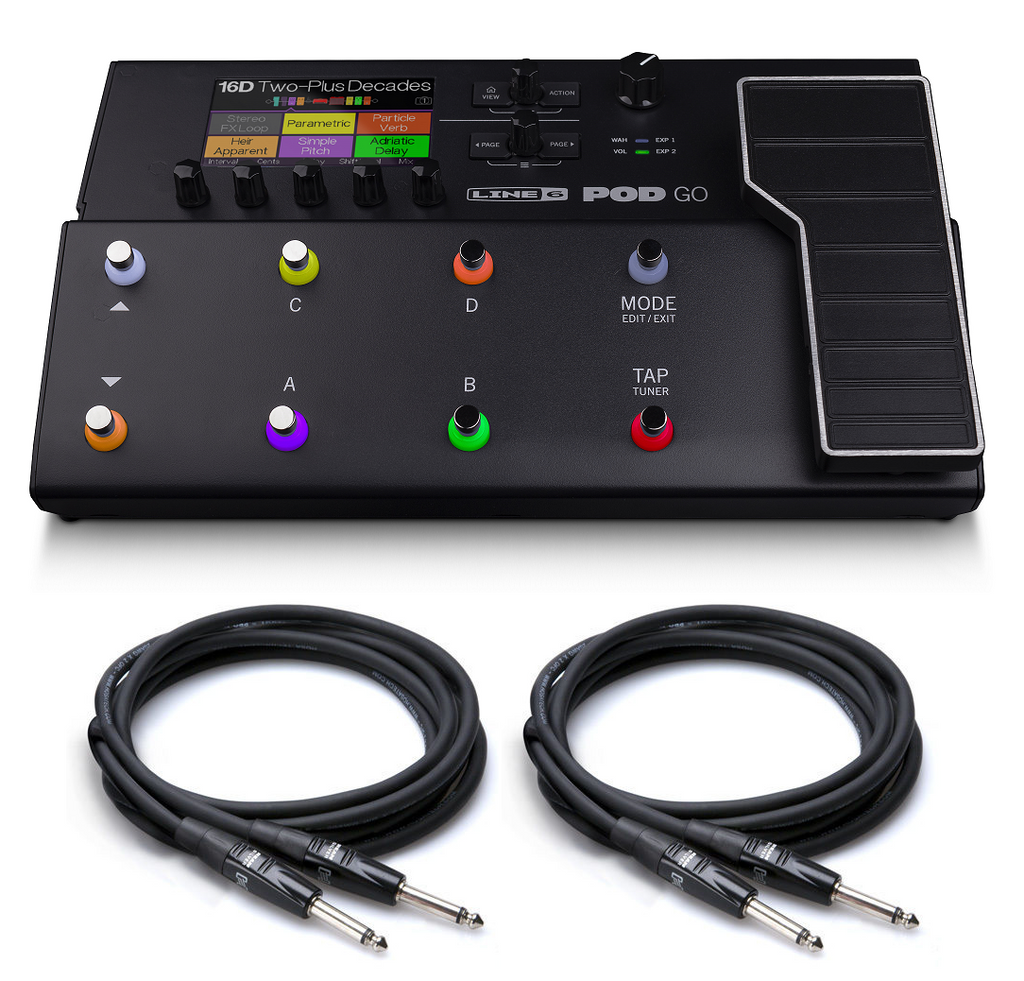 New Line 6 POD Go amp and effects modeler guitar multi-effects floor processor, black, front view