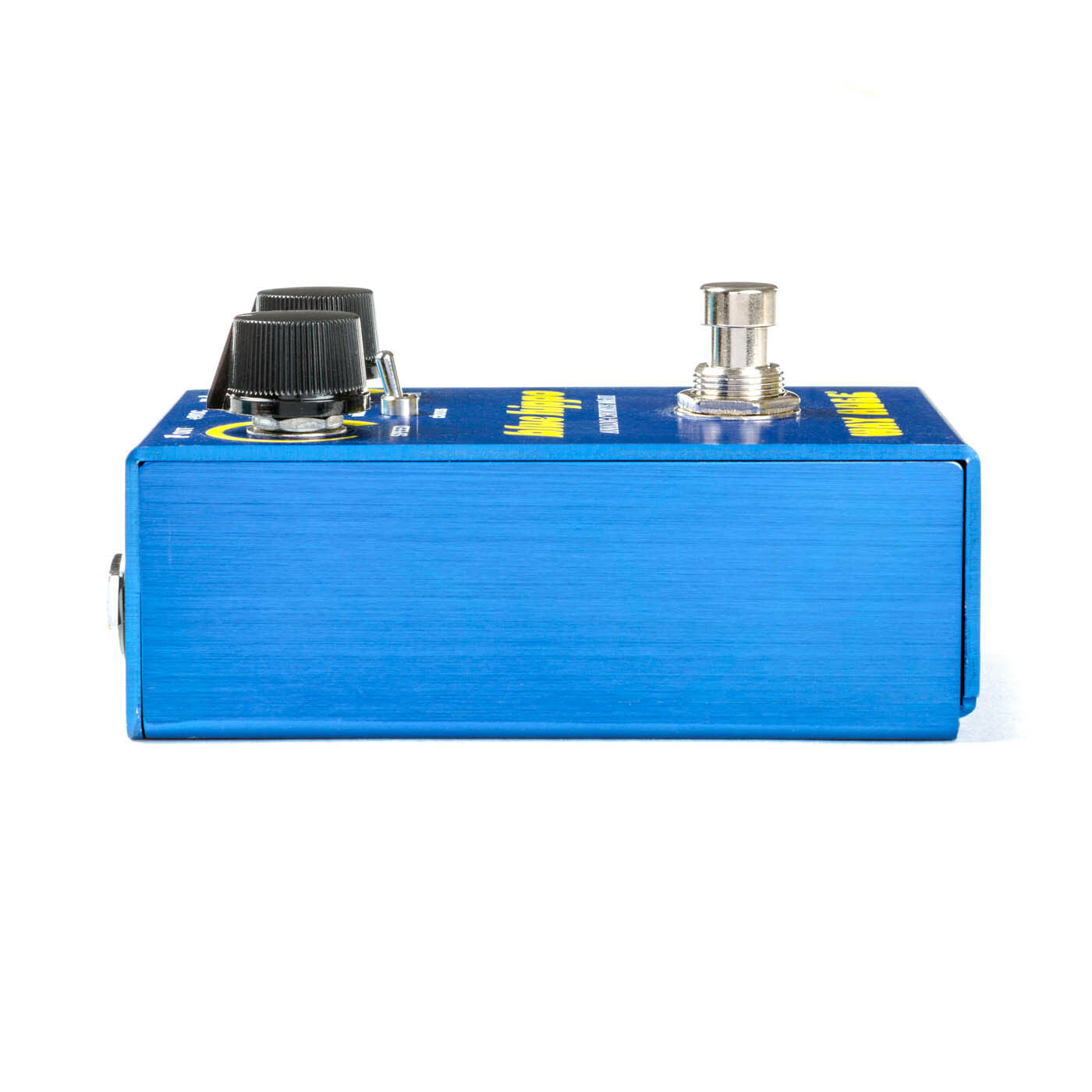 Way Huge Blue Hippo analog chorus pedal side view with input jack
