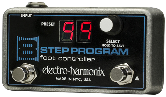 Electro-Harmonix 8-Step Program Foot Controller — front view black enclosure with footswitches