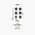 Mooer Tone Capture GTR pedal — white enclosure, front view with EQ knobs and Target/Source button