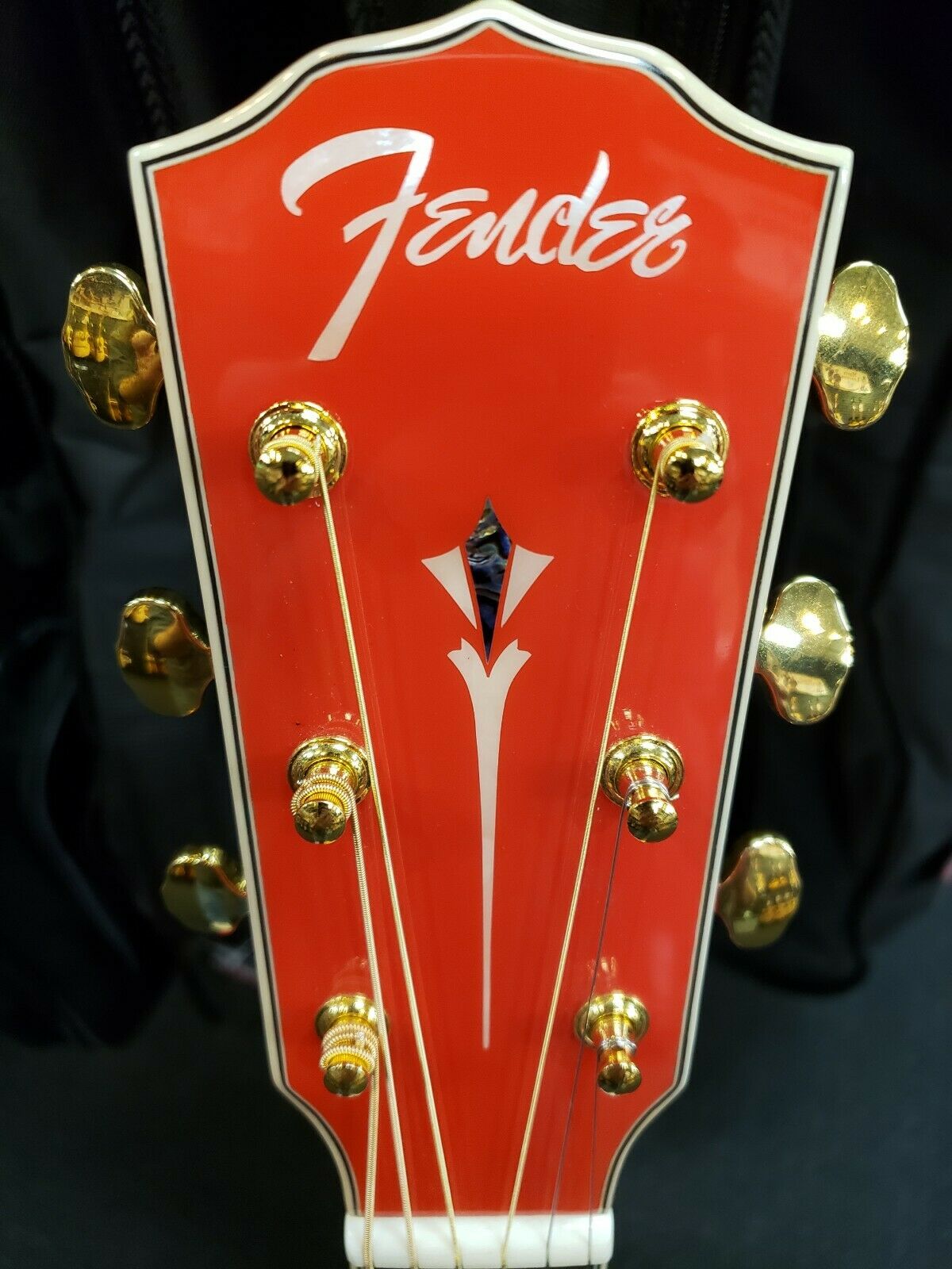 Fender Paramount PM-1E FSR acoustic-electric guitar — headstock front view