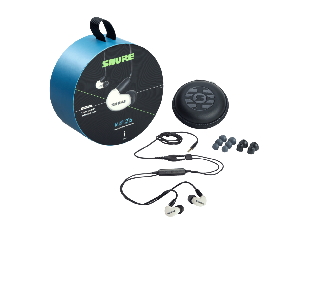 Shure AONIC 215 white sound isolating wired earphones