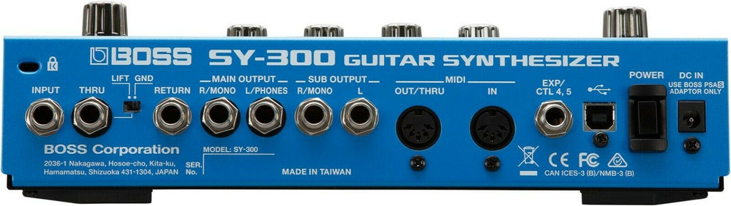 Boss SY-300 guitar synthesizer rear jacks