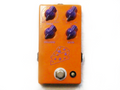 JHS Cheese Ball distortion fuzz pedal in orange with purple knobs