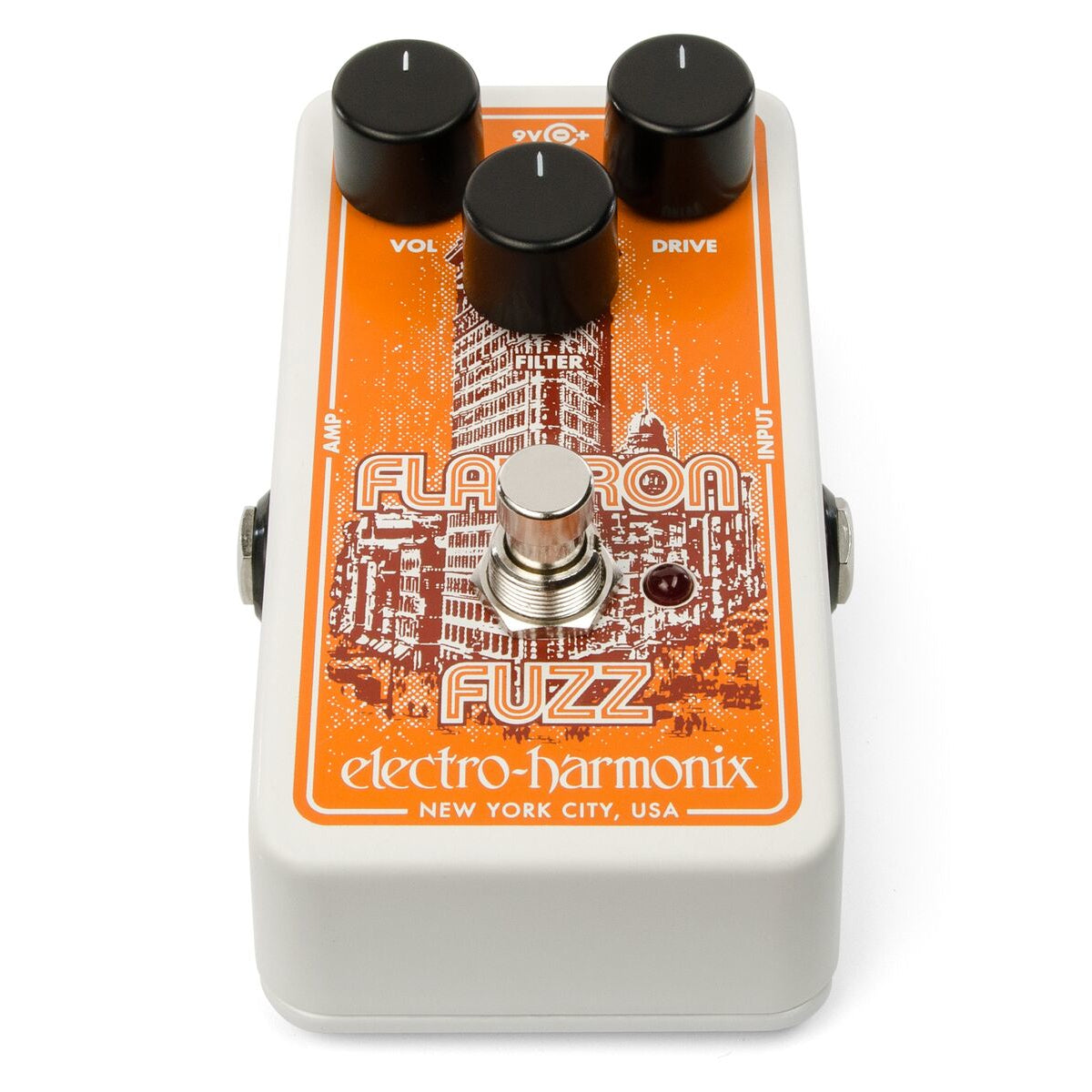 Electro-Harmonix Flatiron Fuzz pedal, rear view