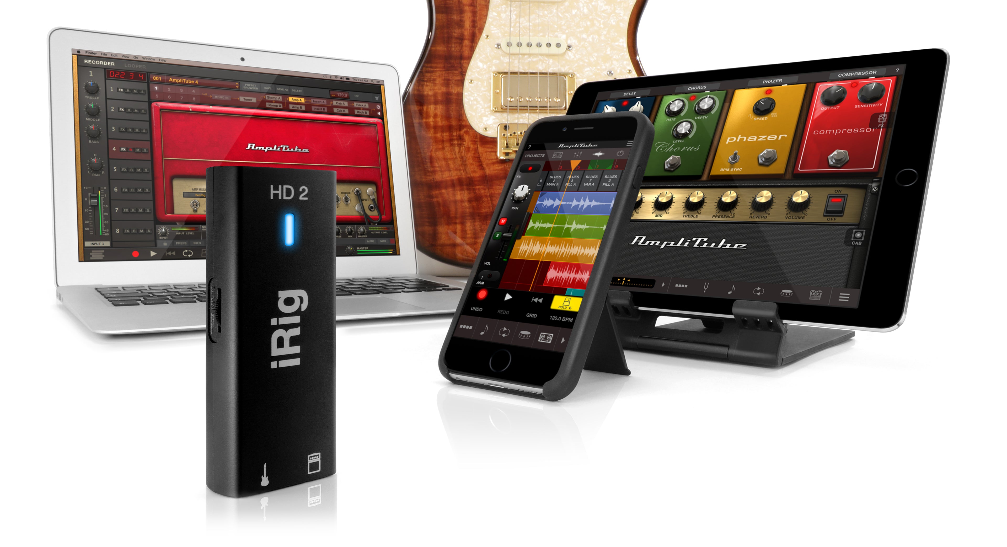 New IK Multimedia iRig HD 2 Guitar Audio Interface for IOS, Mac and PC