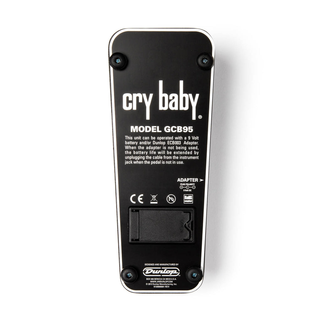 Dunlop GCB95 Cry Baby Wah pedal - black detail view