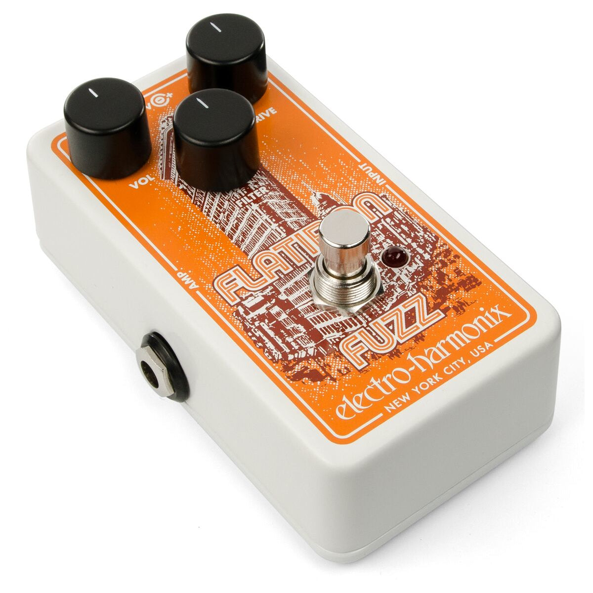 Electro-Harmonix Flatiron Fuzz pedal, control knobs detail