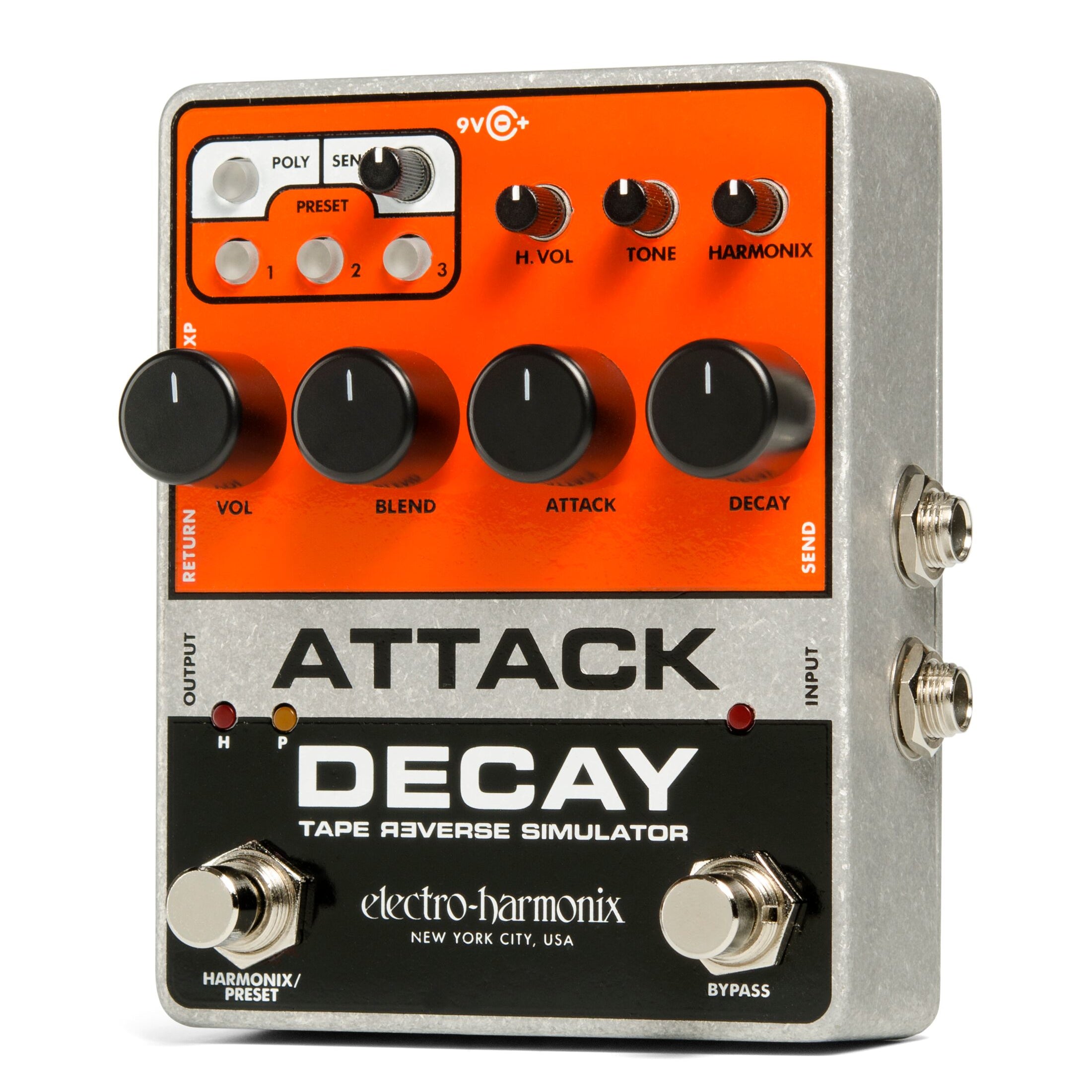 EHX Attack Decay pedal effects loop and expression input jacks