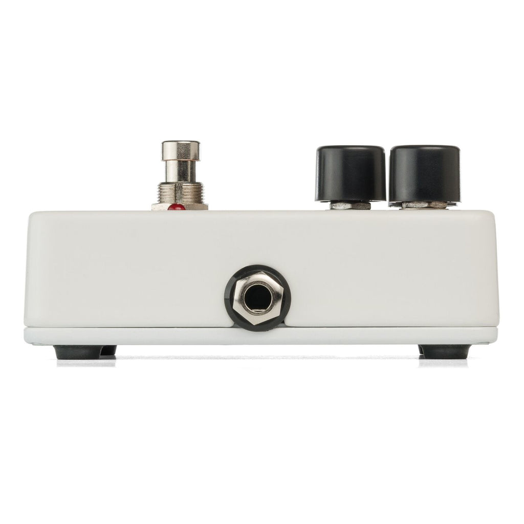 Electro-Harmonix Flatiron Fuzz pedal, footswitch and LED detail