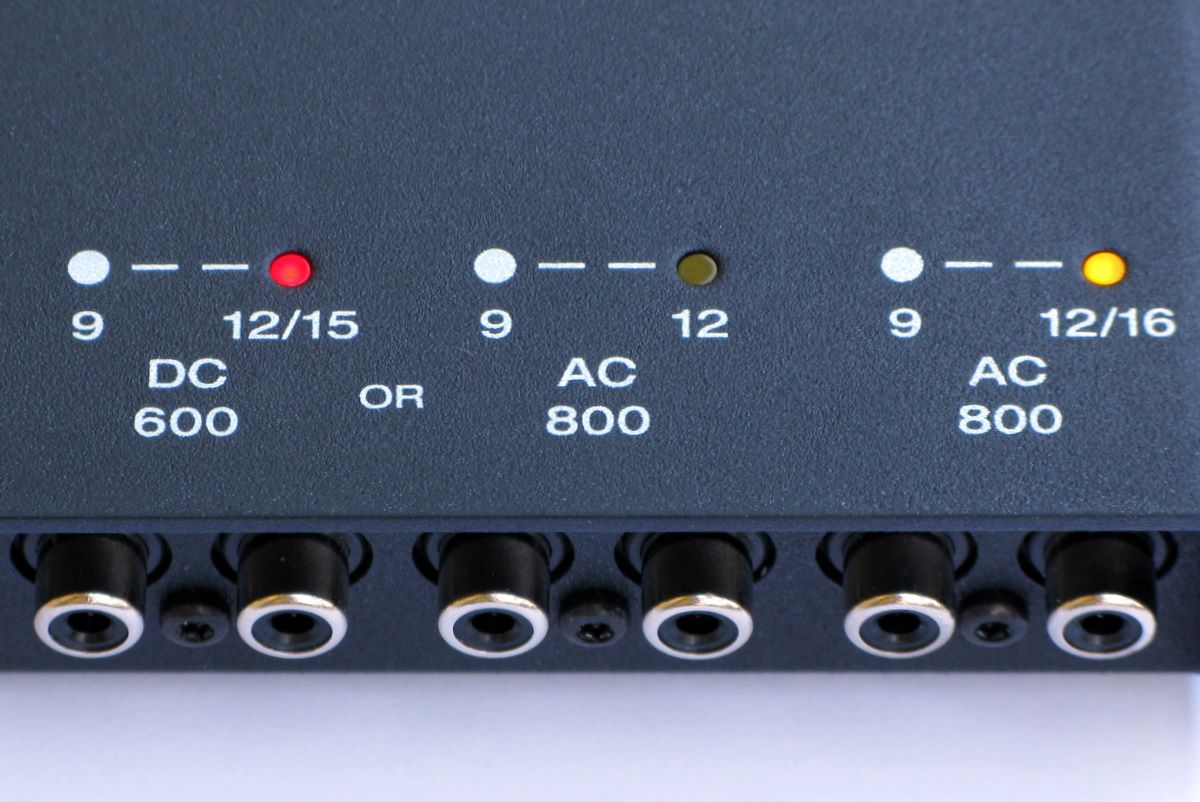 CIOKS AC10 pedal power supply — LED monitoring detail