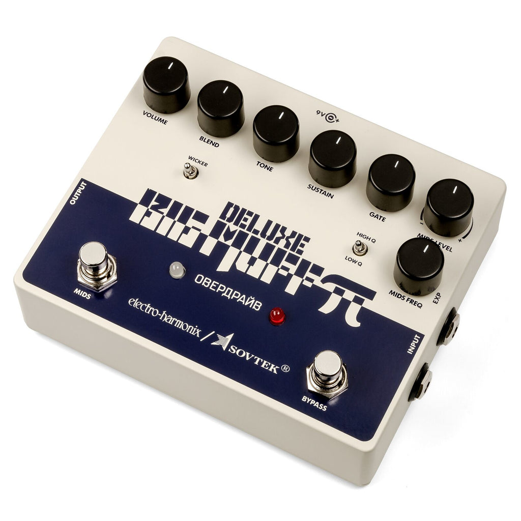 Electro-Harmonix Sovtek Deluxe Big Muff Pi fuzz pedal — side view