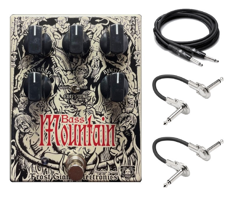 Frost Giant Bass Mountain bass fuzz pedal — with included cables