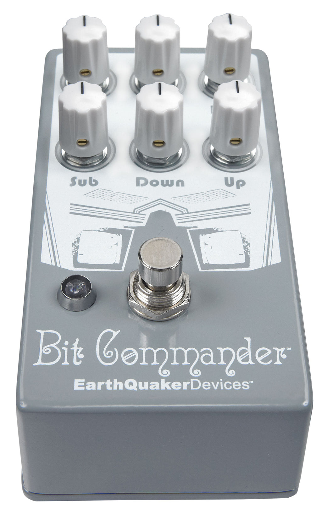 EarthQuaker Devices Bit Commander V2 synth pedal showing six control knobs close-up