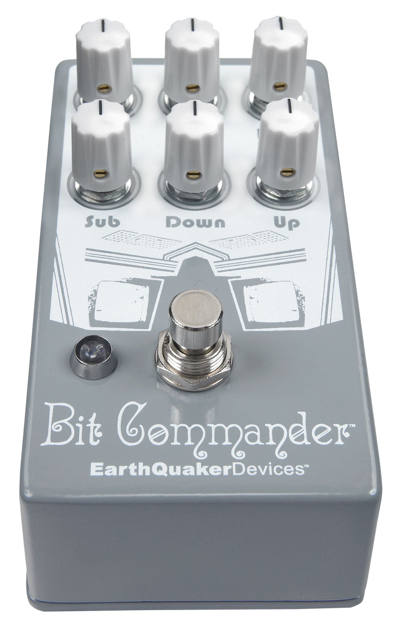 EarthQuaker Devices Bit Commander V2 synth pedal showing six control knobs close-up