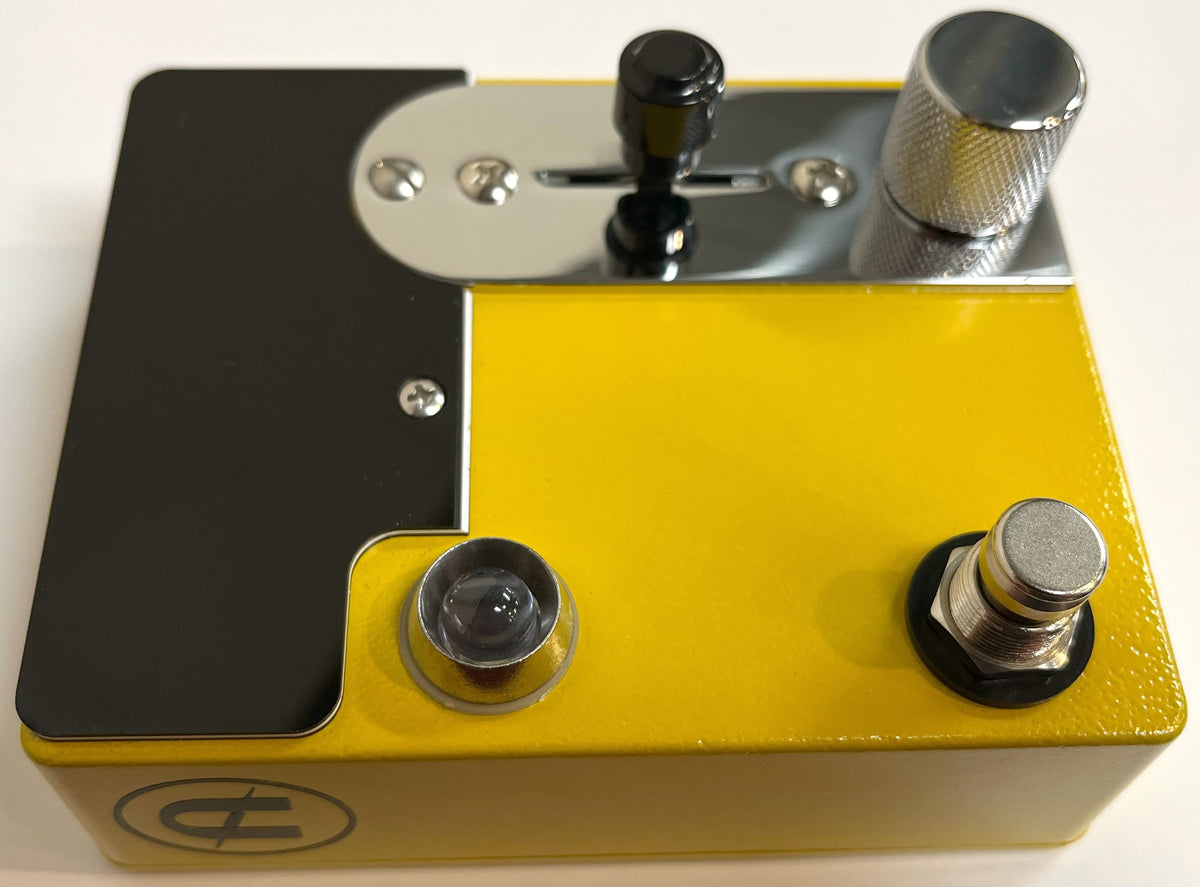 CopperSound Broadway butterscotch yellow black preamp pedal top view