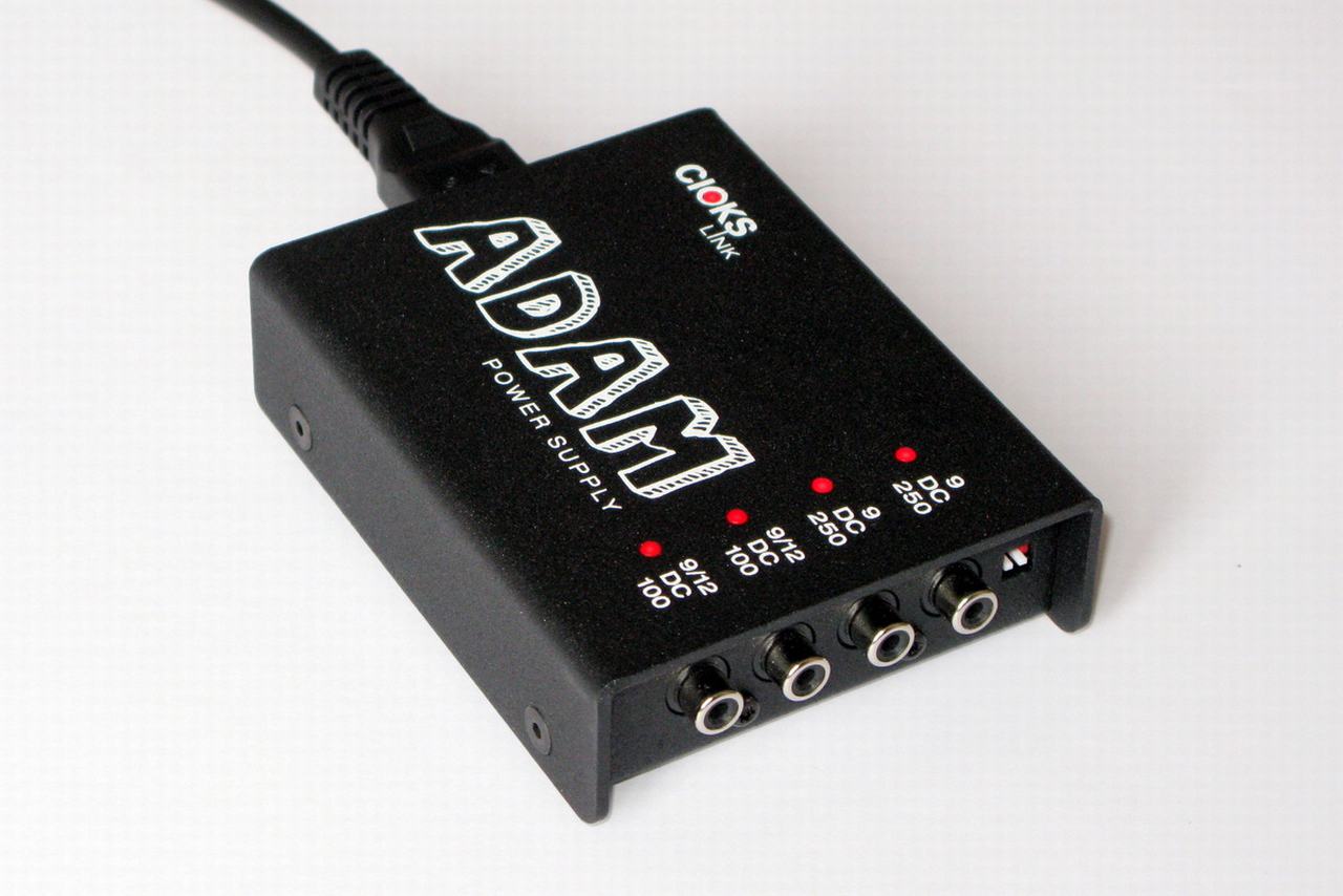 CIOKS ADAM Link pedal power supply — top angle with outlets