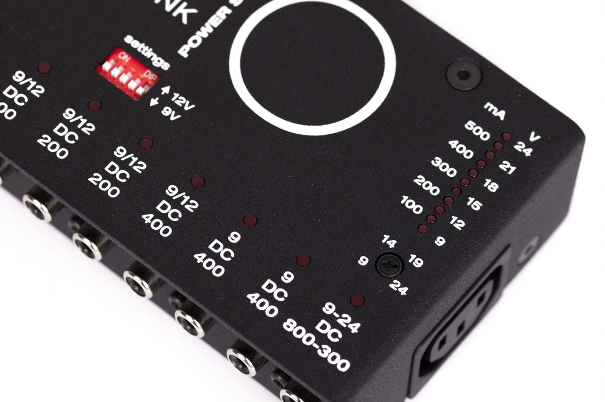 CIOKS DC10 Link power supply — black enclosure, mA-meter detail view