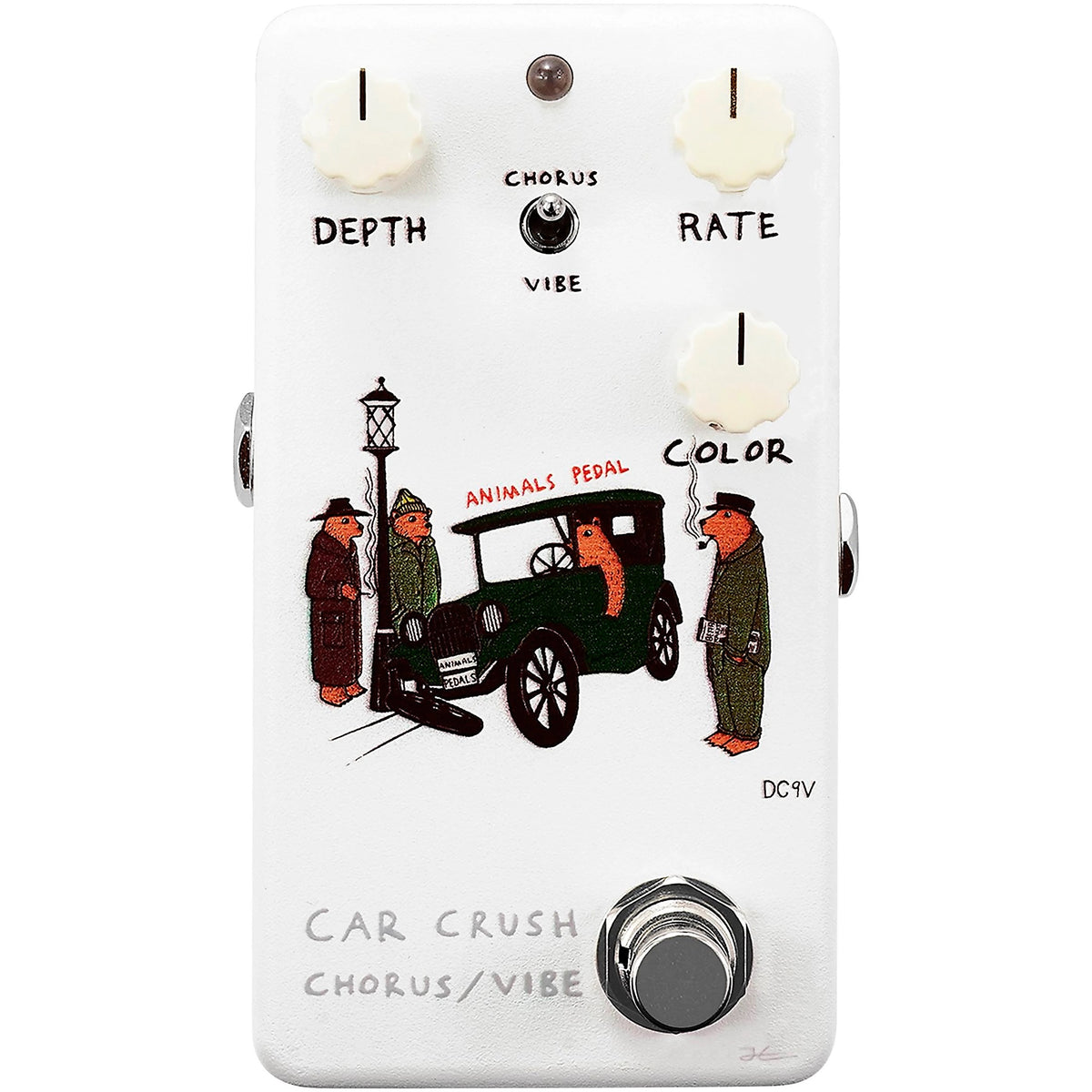 Animals Pedal Car Crush V2 chorus vibe pedal front art and controls