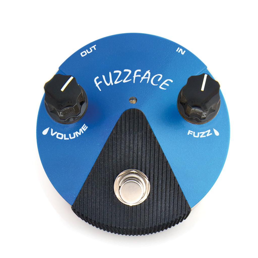 Dunlop FFM1 Silicon Fuzz Face Mini pedal - blue round enclosure top view