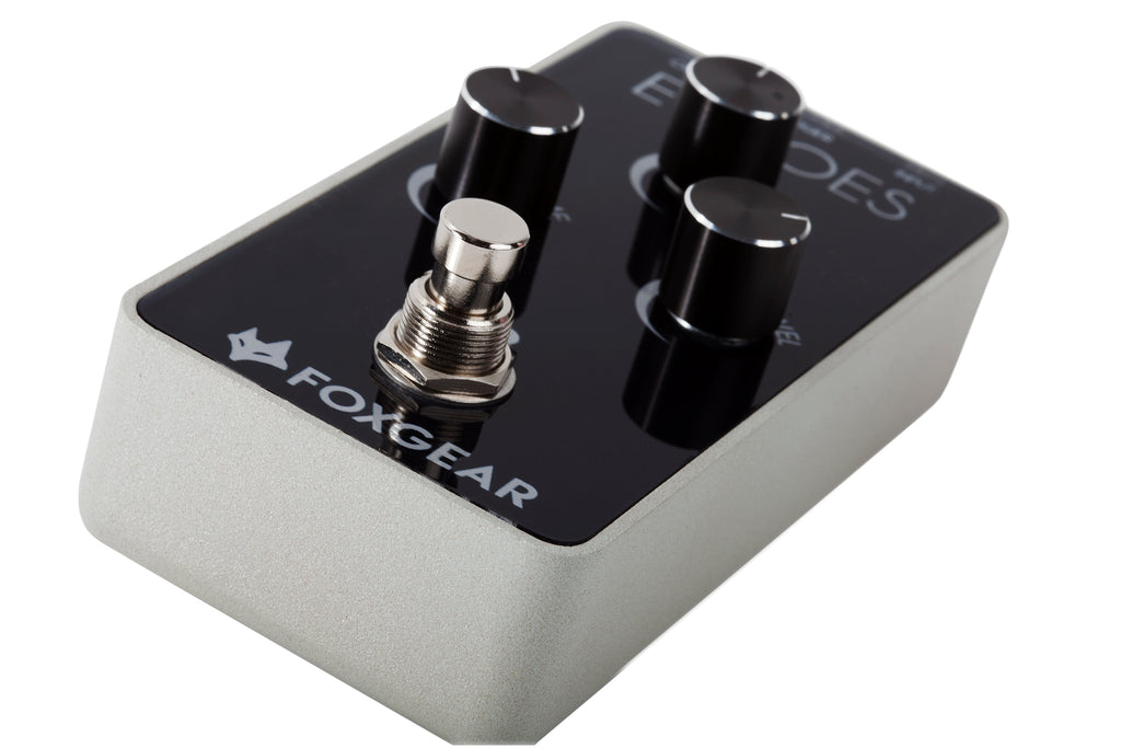 Foxgear Echoes analog delay pedal — top-down downshot view