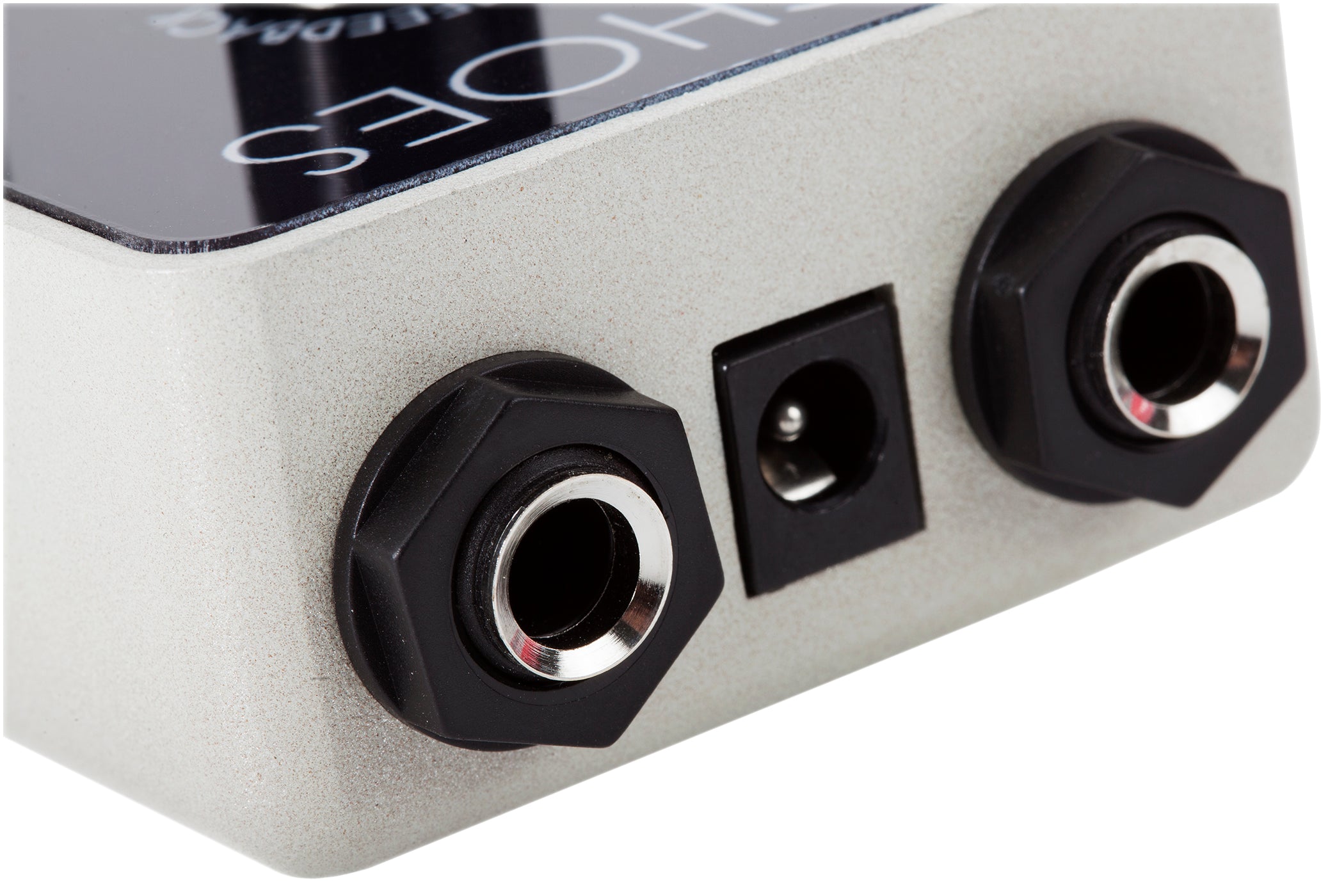 Foxgear Echoes analog delay pedal — input and output jacks