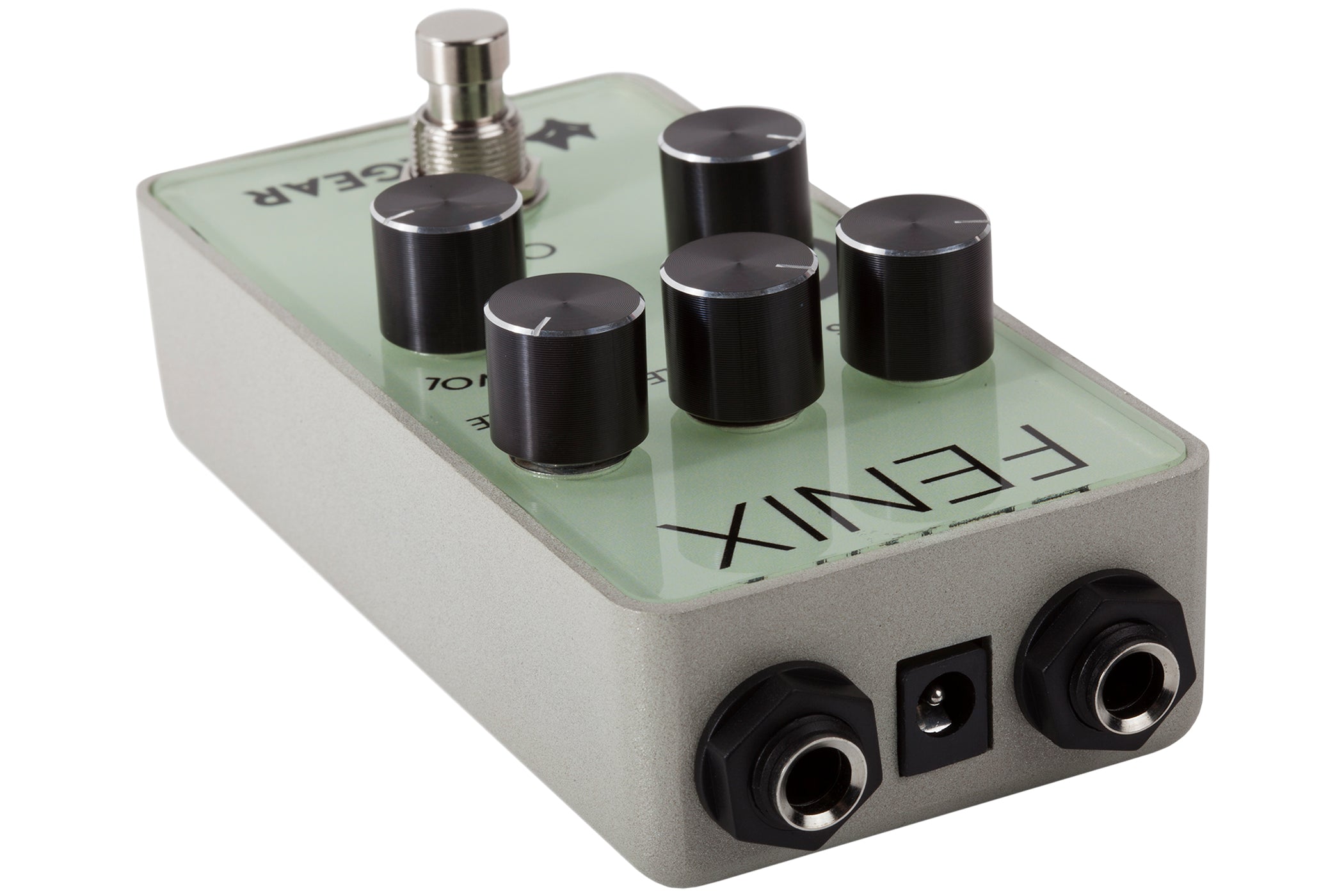 Foxgear Fenix overdrive pedal — top-down downshot view
