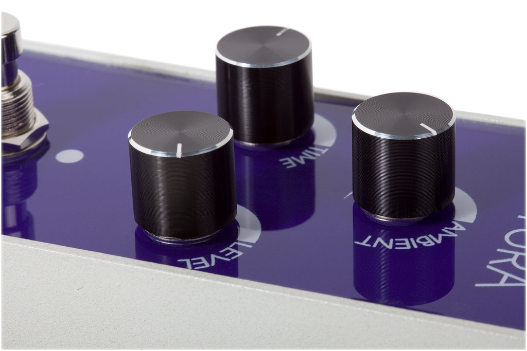 Foxgear Futura delay reverb pedal — knobs detail view