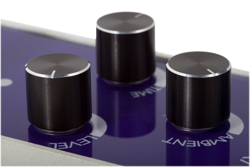 Foxgear Futura delay reverb pedal — control knobs close-up