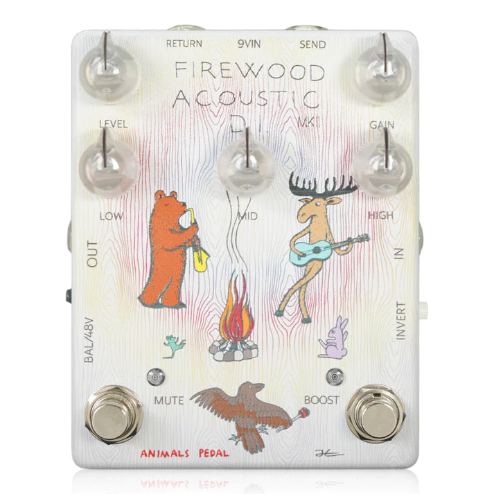 Animals Pedal Firewood Acoustic DI MkII pedal — white front view