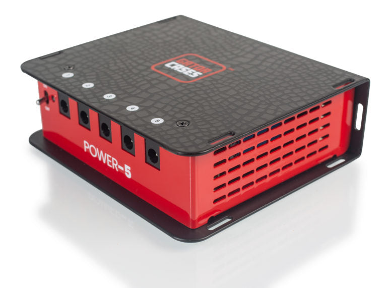 Gator GTR-PWR-5 isolated pedalboard power supply - red enclosure front view