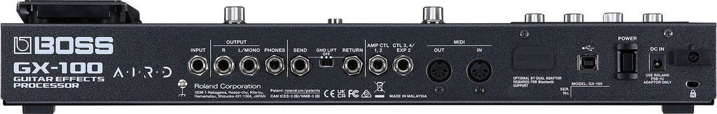 Boss GX-100 guitar multi-effects processor — rear panel with jacks