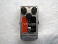Electro-Harmonix Hot Tubes Nano overdrive pedal, silver enclosure top view
