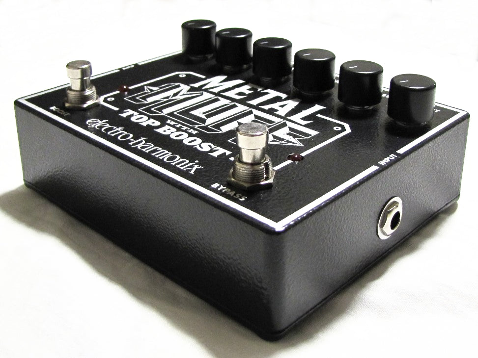 Electro-Harmonix Metal Muff distortion pedal - angled detail view