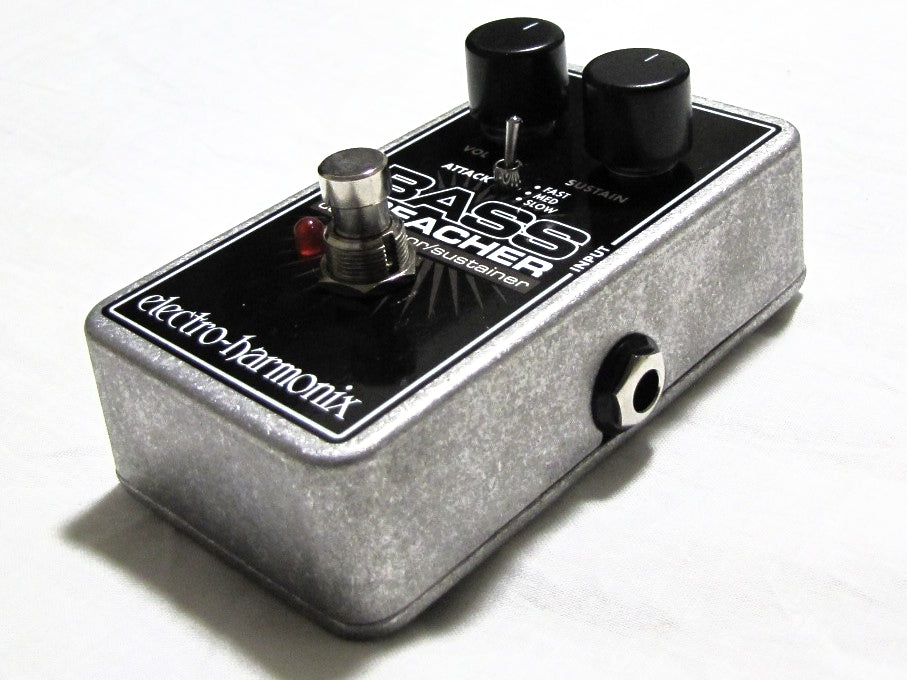 Electro-Harmonix Bass Preacher Compressor Sustainer pedal — front angle view