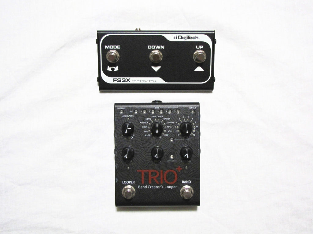 DigiTech Trio+ Band Creator Looper pedal — front angle with FS3X footswitch
