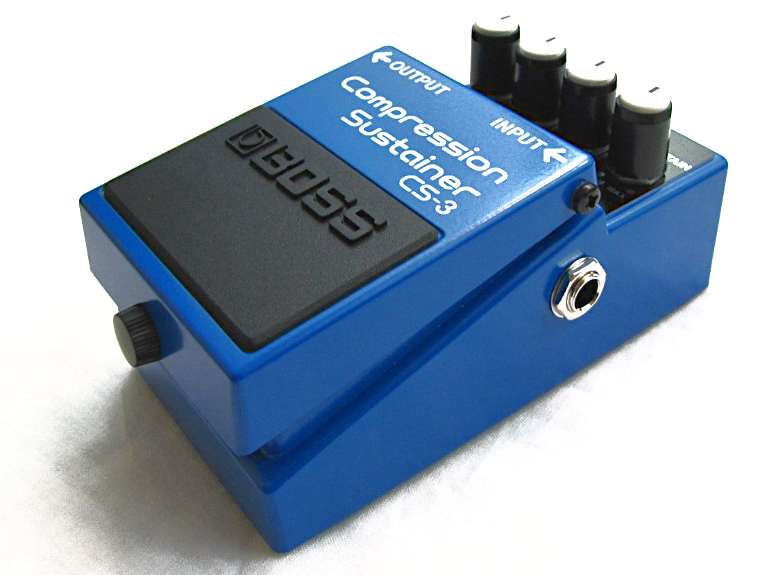 Boss CS-3 Compression Sustainer Guitar Effects Pedal — top angled view showing controls