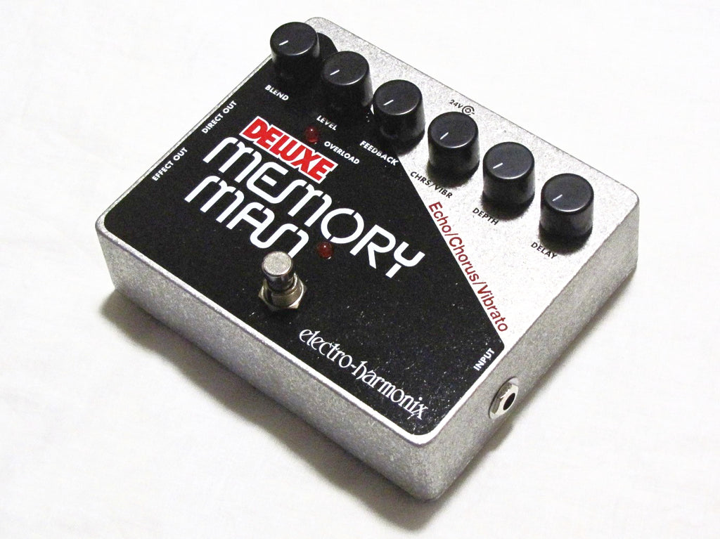 Electro-Harmonix Deluxe Memory Man analog delay pedal — angled view
