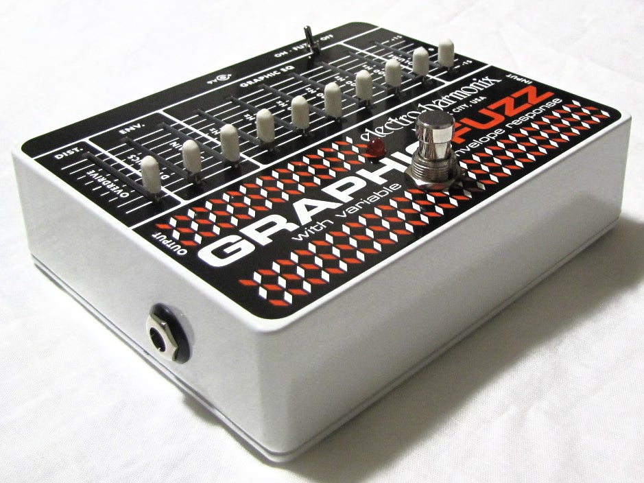 Electro-Harmonix Graphic Fuzz EQ Distortion Sustainer pedal — side view