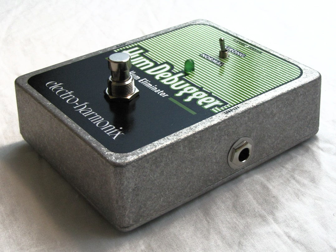 Electro-Harmonix Hum Debugger pedal — angled view of used pedal