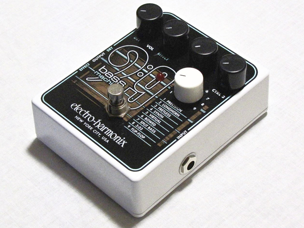Electro-Harmonix Bass9 Bass Machine pedal — angled view