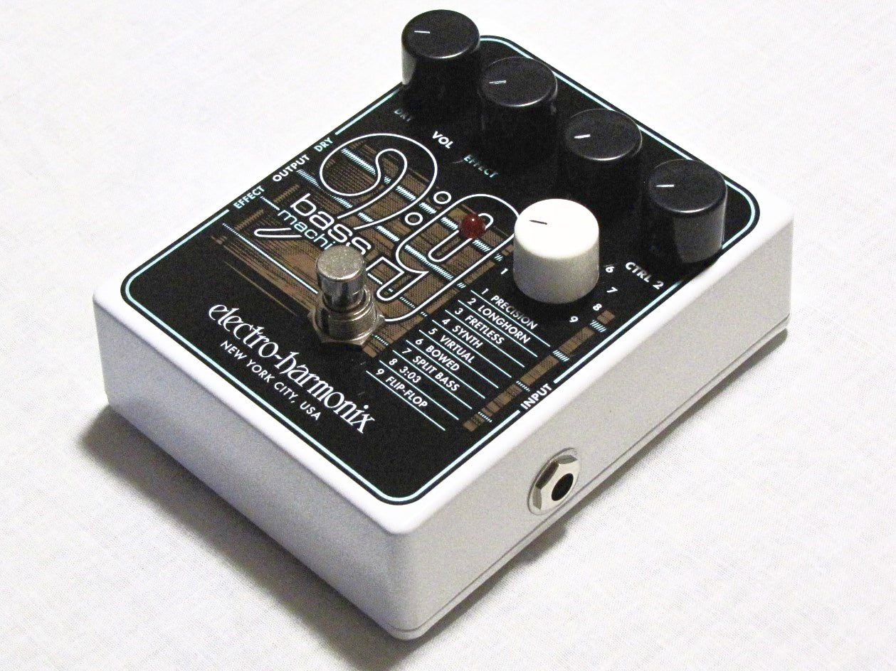 Electro-Harmonix Bass9 Bass Machine pedal — angled view