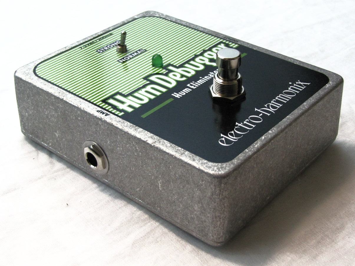 Electro-Harmonix Hum Debugger pedal — close-up of footswitch and controls