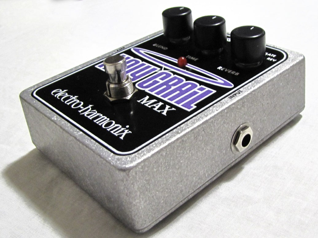 Electro-Harmonix Holy Grail Max reverb pedal — angled view